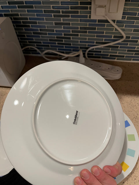 Set Of Crate & Barrel Multicolor Squares Plates