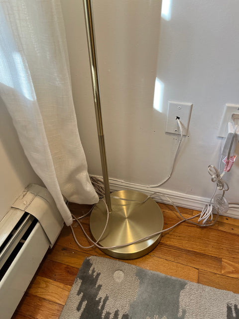 Cool Brass Floor Lamp, H60"