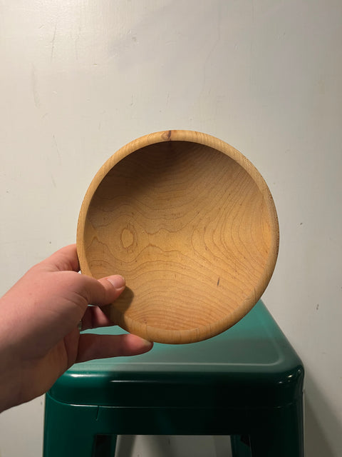 Round wooden bowl