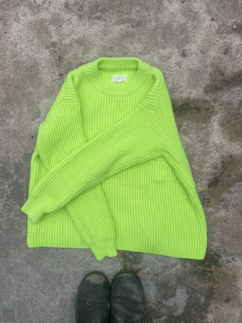 Lou & Grey Bright Green Knit Sweater, Sz XS