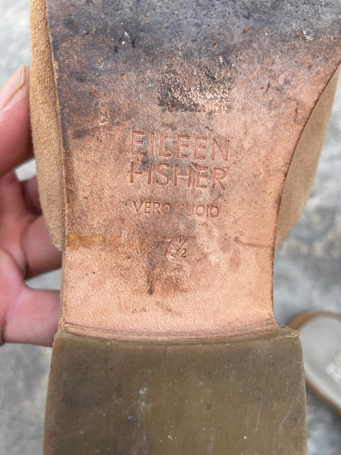 Eileen Fisher Suede Mules, Sz W 7.5