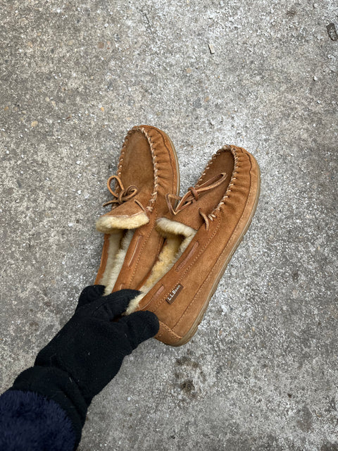 Cozy L.L. Bean Suede Slippers, Size 10 US W