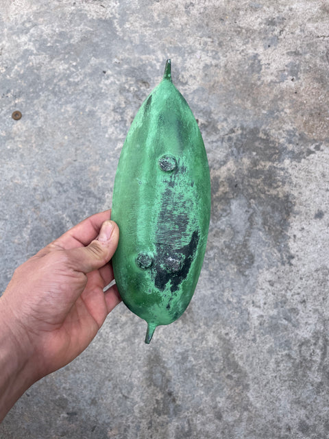 Metal Decorative Tray Shaped like a Leaf