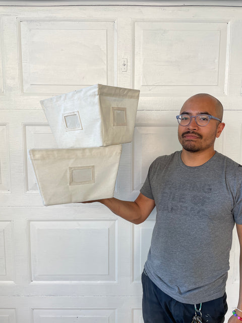 2 Canvas Storage Boxes