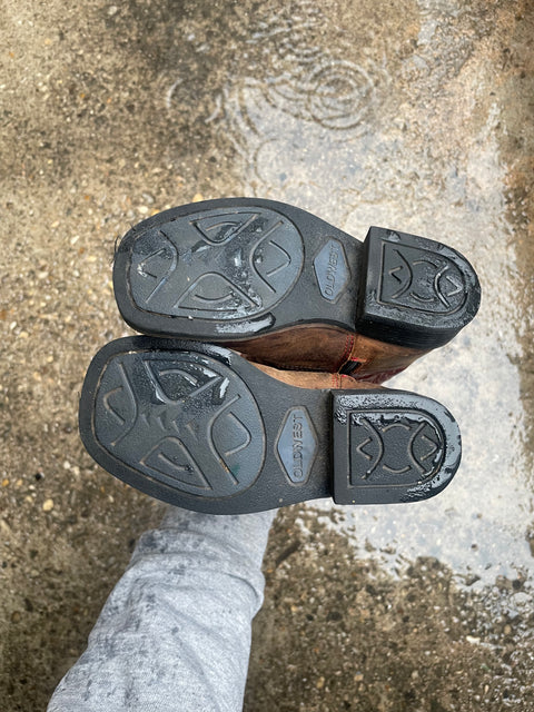 Leather Cowboy Boots, Sz 7c