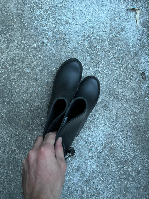 Classic Black Rain Boots, Size US 7 W