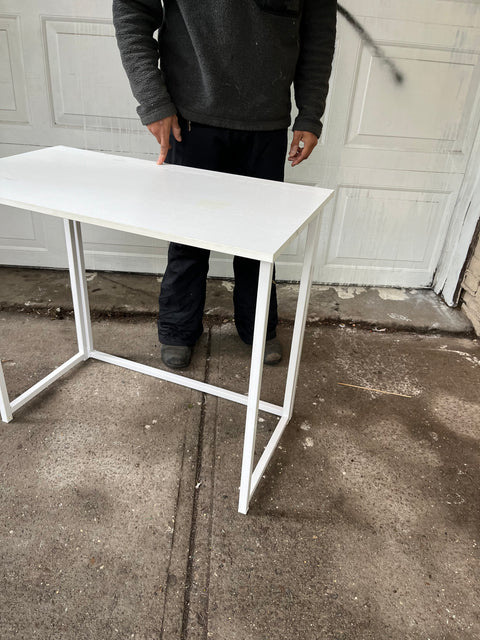 Minimalist Foldable White Desk, L32xD18xH28"