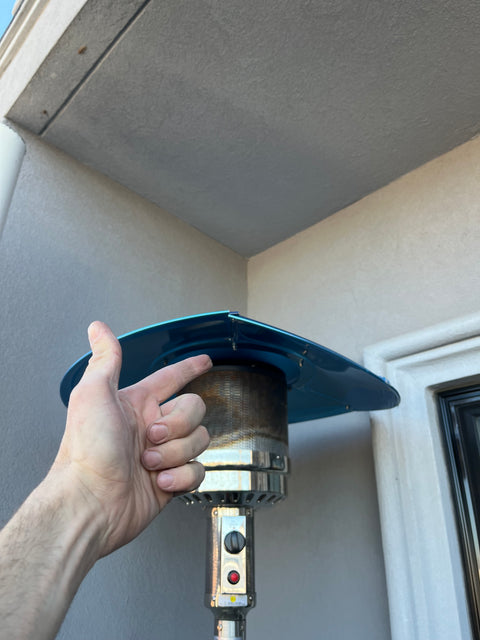 Patio Heater & Cover (Top Shield Slightly Bended)