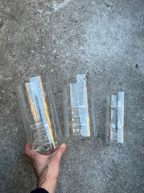 Beautiful Set Of Clear Glass Candle Holders