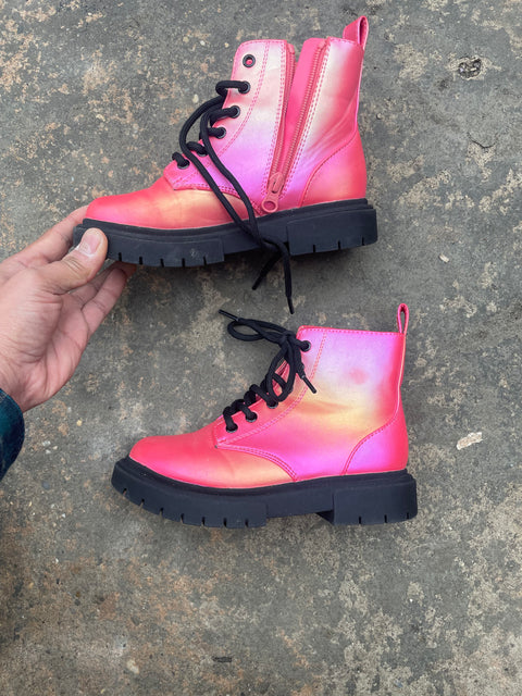 Pink Combat Boots, Sz 13c