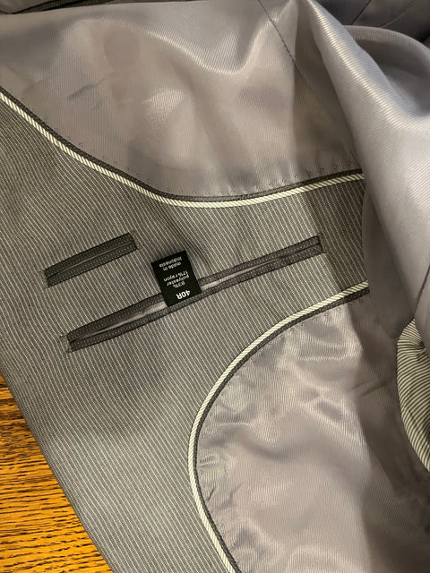 Slim Fit Grey Suit Set From Bar III, Pants W34 & L30 / Jacket 40