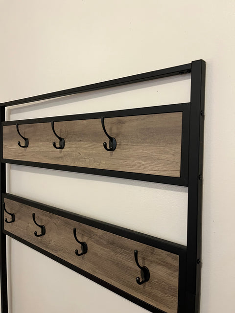Hall Tree With Bench and Shoe Storage, W40xD17xH72"