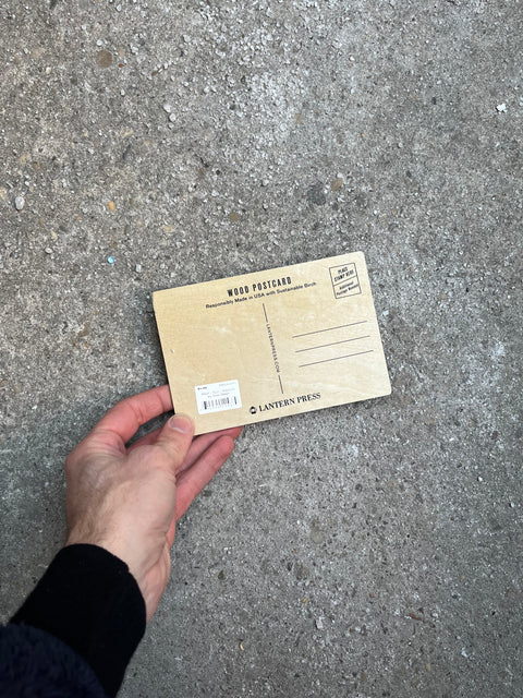 A Postcard Made Out Of Wood