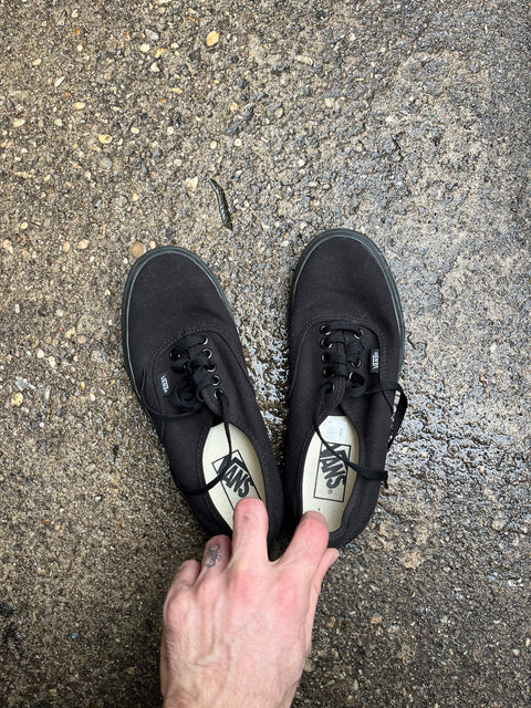 Like New Vans Classic Black Sneakers, Size US 7M or 8.5W or 39 EU