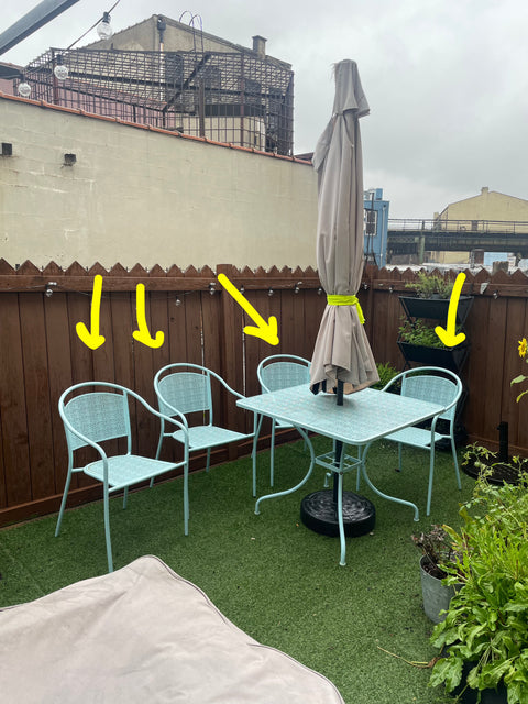 4 Steel Patio Arm Chairs