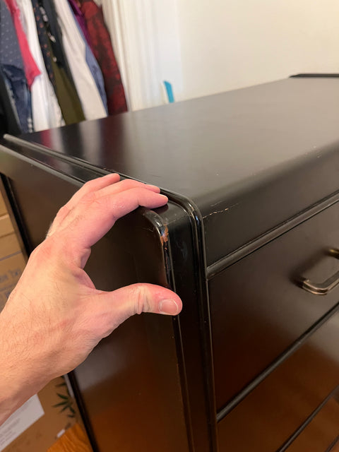 Serous Crate & Barrel Dresser With Small Hole In The Back, W36xD18.5xH44"