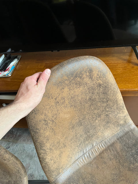 Two More Brown Faux Leather Dining Chairs