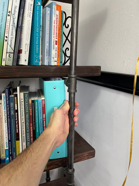 Industrial Pipe Bookcase That Fully Takes Apart, W60xD15xH76"