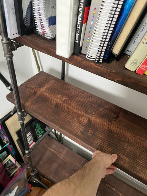 Industrial Pipe Bookcase That Fully Takes Apart, W60xD15xH76"