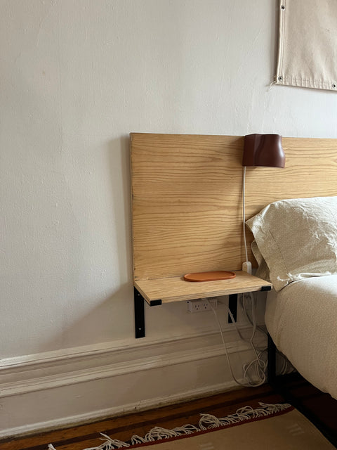Custom Made Wooden Headboard With Attached Shelves Perfect For A Queen, L96"