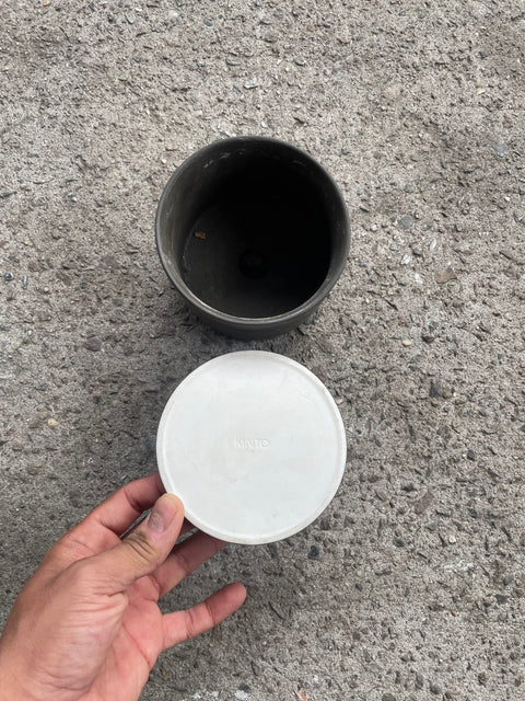 Kinto Modern Black Pot with Drainage