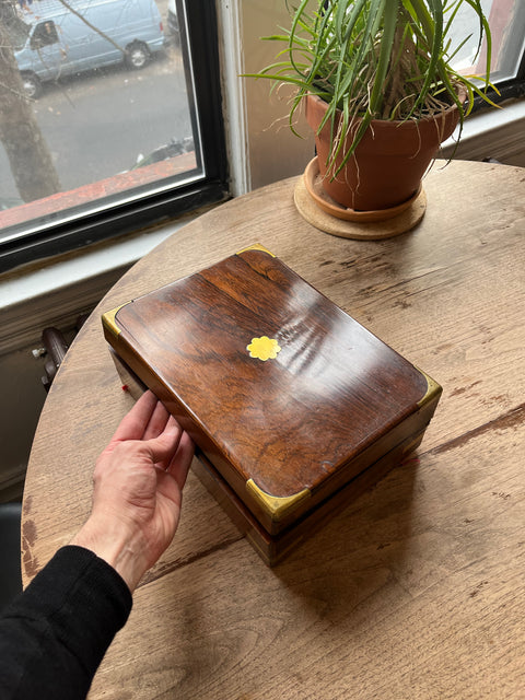 Antique Wooden Writing Slope Or Writing Box