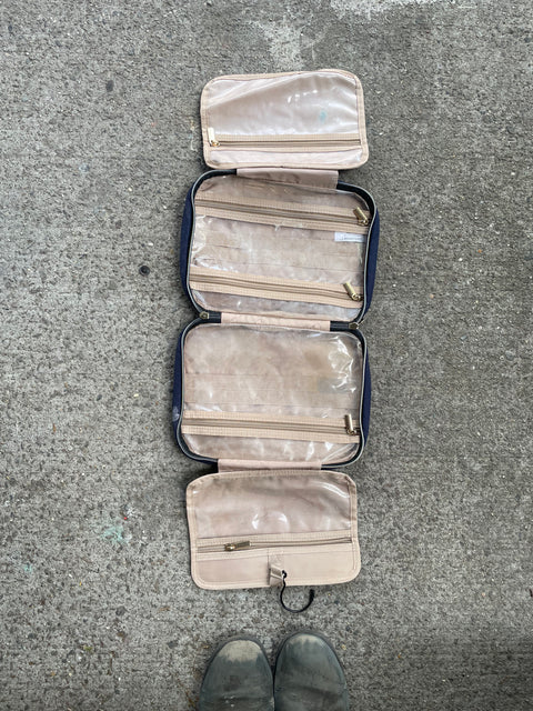 Quilted Navy Toiletry Bag
