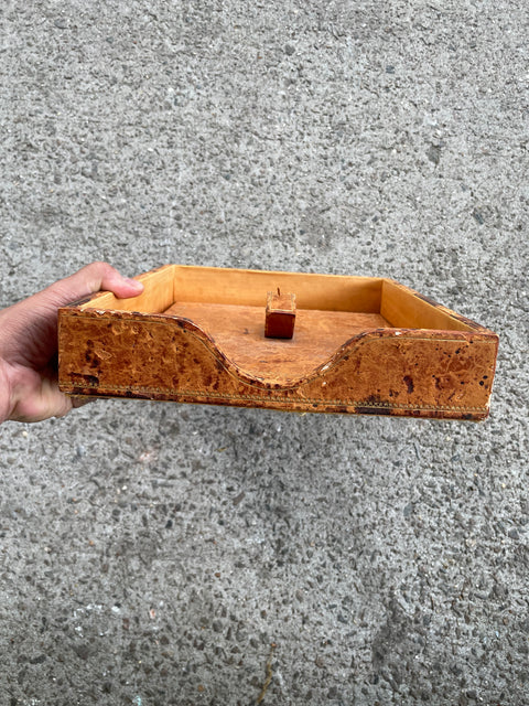 Vintage Suede & Wooden Letters Box