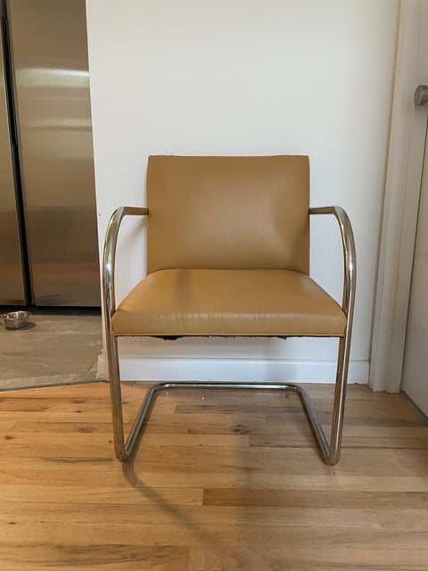 Ralph Lauren Yellow Accent Chair with Cat Scratches