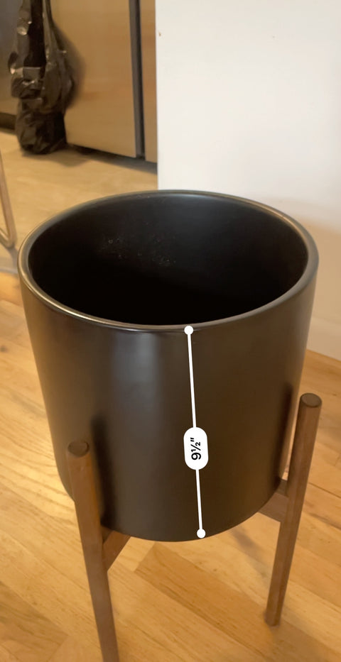 Modern Black Planter Stand, 11" by 10"