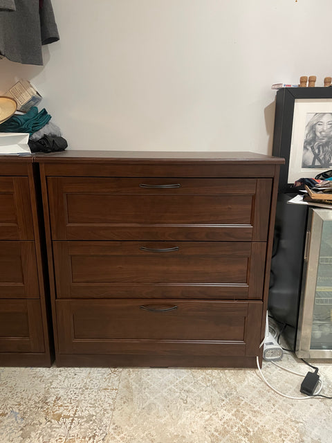 Wooden Three-Drawer Dresser, 32x32x16”