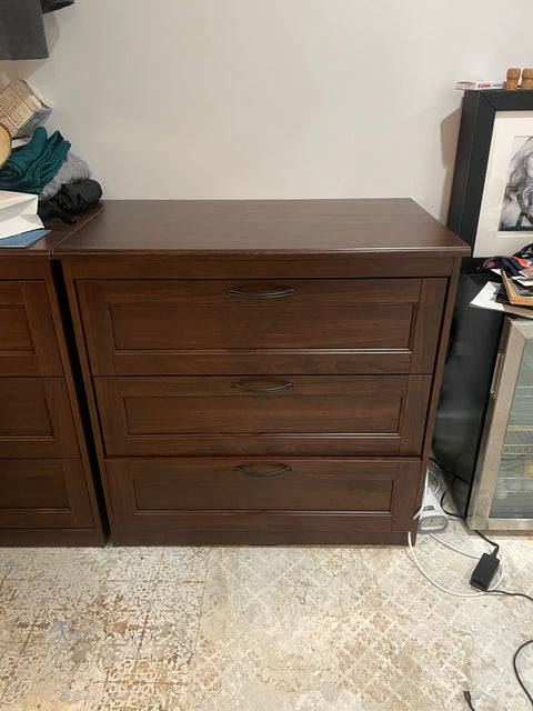 Wooden Three-Drawer Dresser, 32x32x16”