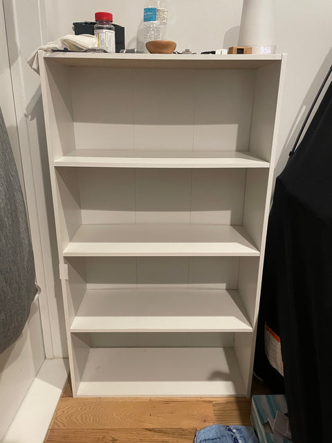 Minimalist White Bookshelf, 42x24"