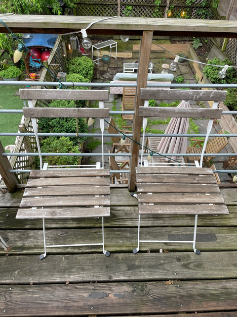 Two IKEA Folding Outdoor Bistro Chairs