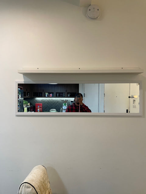 Another White-Trimmed Wall Mirror, 50x13"