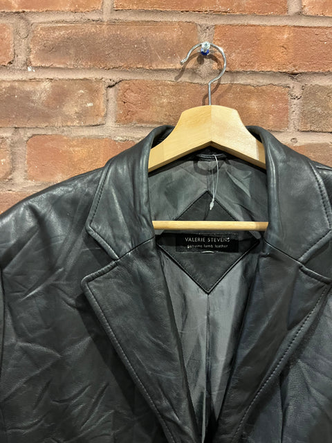 Vintage Valerie Stevens Leather Blazer, Size Women XL