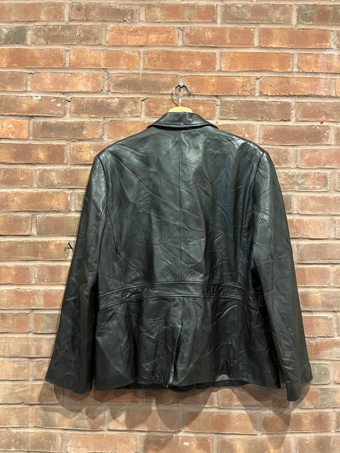 Vintage Valerie Stevens Leather Blazer, Size Women XL