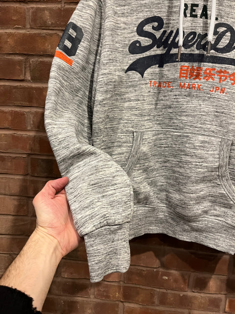 Superdry Heather Gray Men Hoodie, Size L