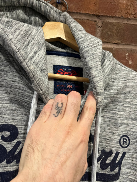 Superdry Heather Gray Men Hoodie, Size L