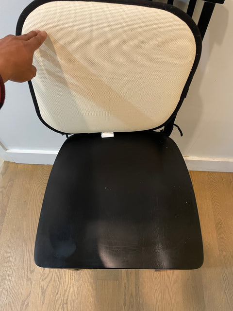 Pair of Sleek Black Bar Stools, 40"
