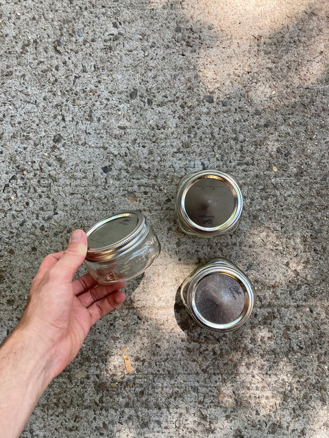 Three Wide Mouth 250ml Mason Jars