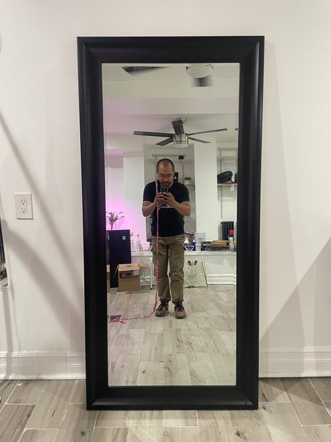 Black Framed Floor Mirror, 31x66"