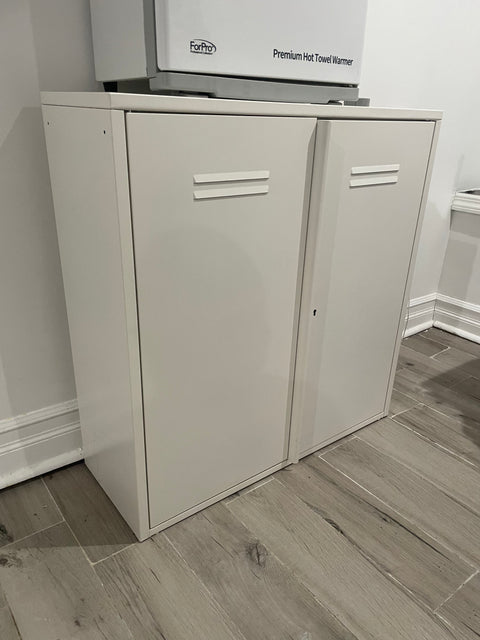 White Metal IKEA Ivar Cabinet, W32xD12xH32"