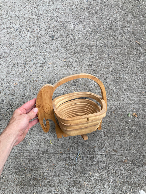 Lucky Elephant Bamboo Basket