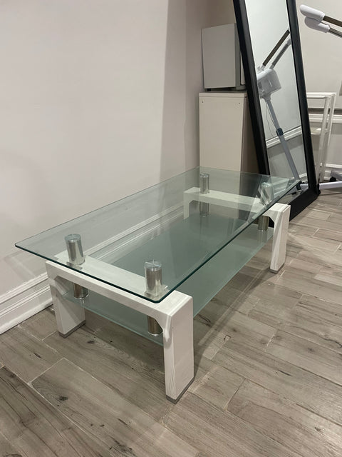 Modern Glass Coffee Table, W47xD24xH18"
