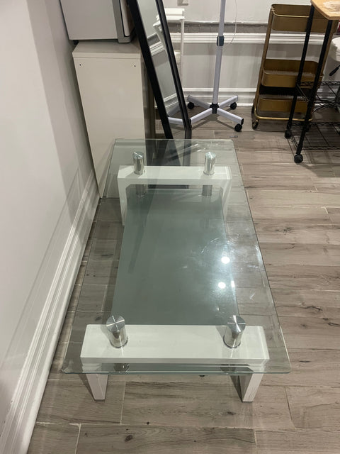 Modern Glass Coffee Table, W47xD24xH18"