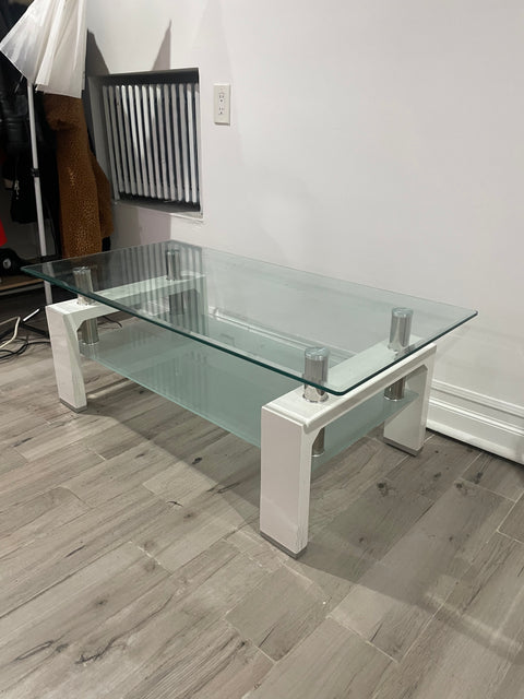 Modern Glass Coffee Table, W47xD24xH18"