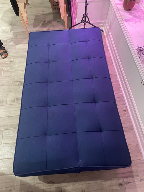 Blue Tufted Convertible Sofa Sleeper, W67xD39xH14in