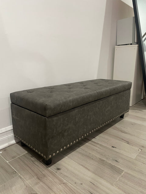 Tufted Ottoman Storage Bench, W47xD17xH14"