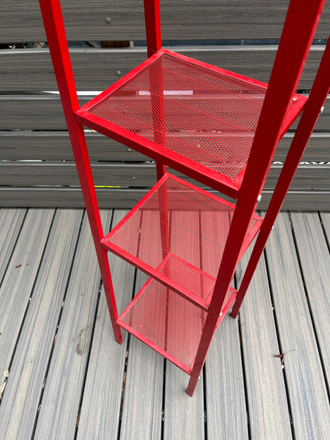 Cool Ladder Style Red Metal Shelf, W14xD10xH59"